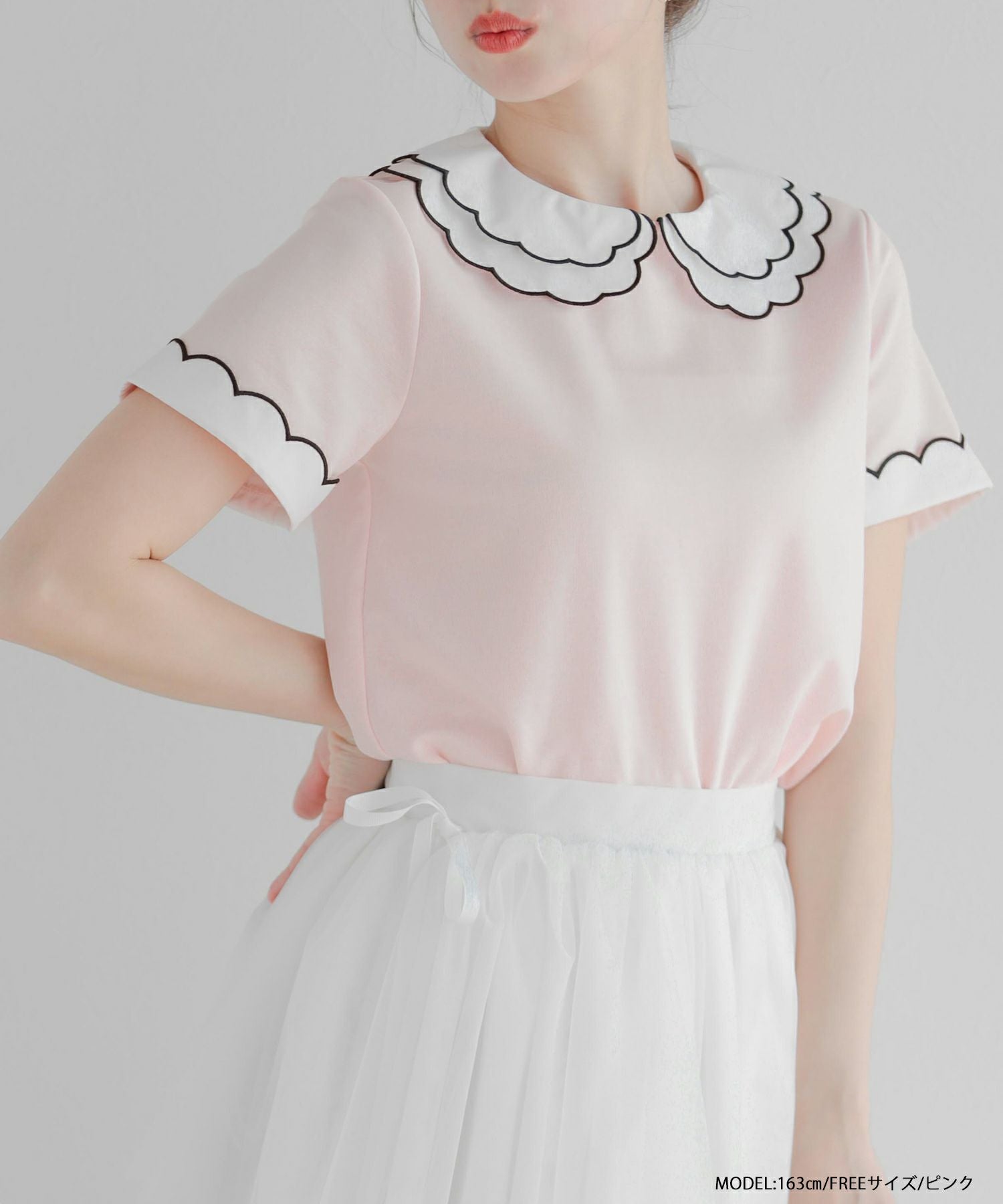 ZOZO限定商品】刺繍ダブルカラーレイヤードトップス【宅配便】 | Fit more