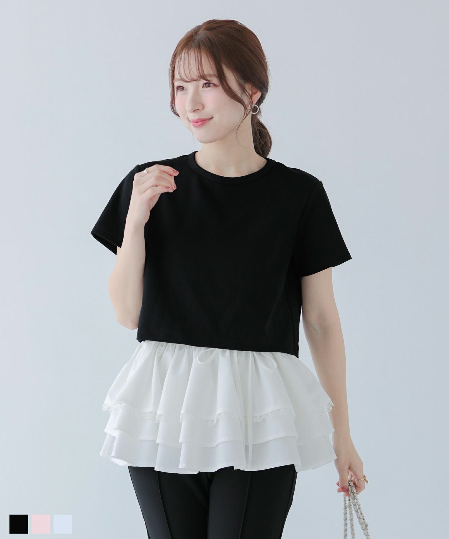 ミックスカラー花柄ジャガードトップス【宅配便】 | Fit more