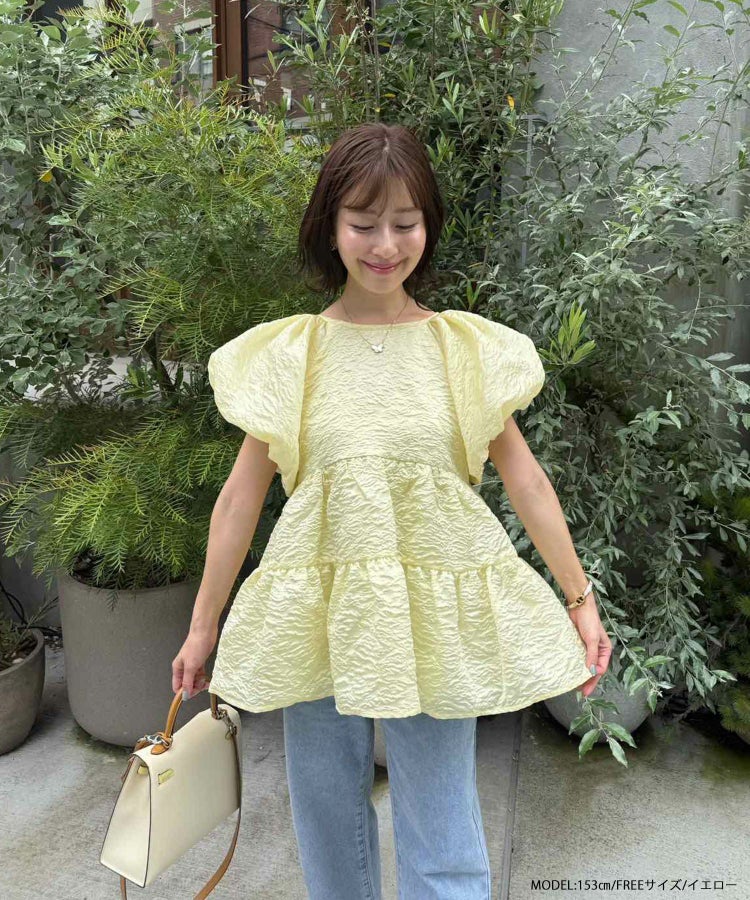 saayaコラボ！ジャガードティアードトップス【宅配便】 | Fit more