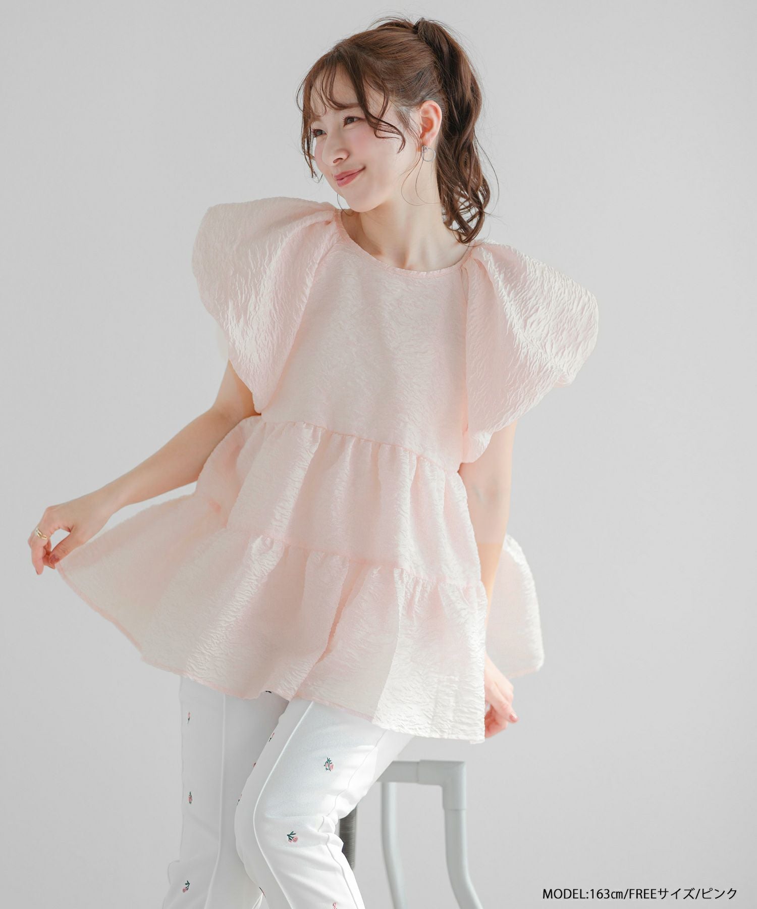 fitmore saayaコラボ！ジャガードティアードトップス saayaコラボ！ジャガードティアードトップス【宅配便】 | Fit more