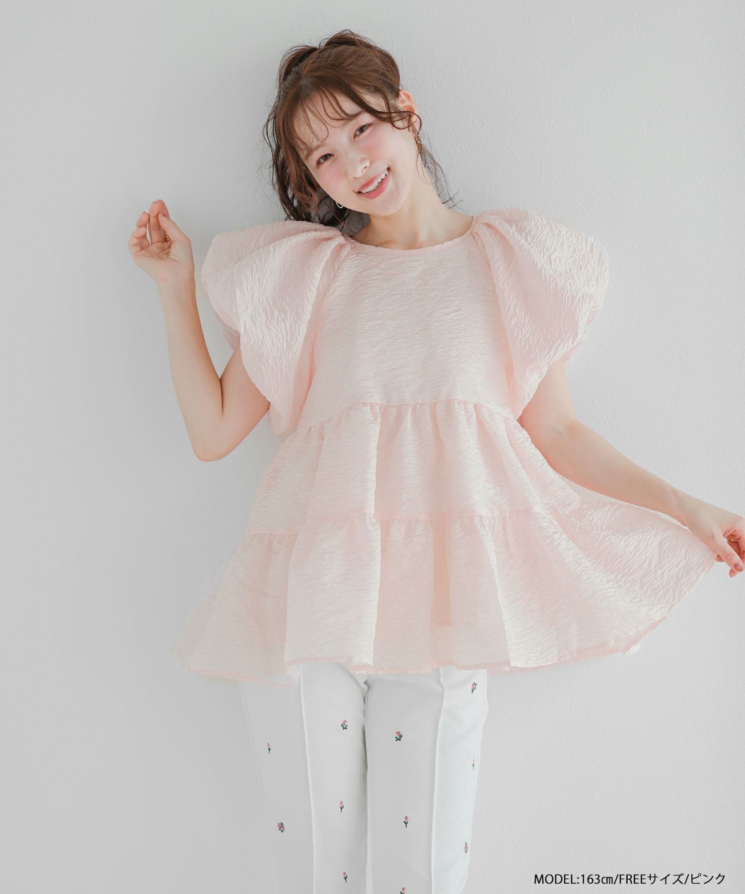 saayaコラボ！ジャガードティアードトップス【宅配便】 | Fit more