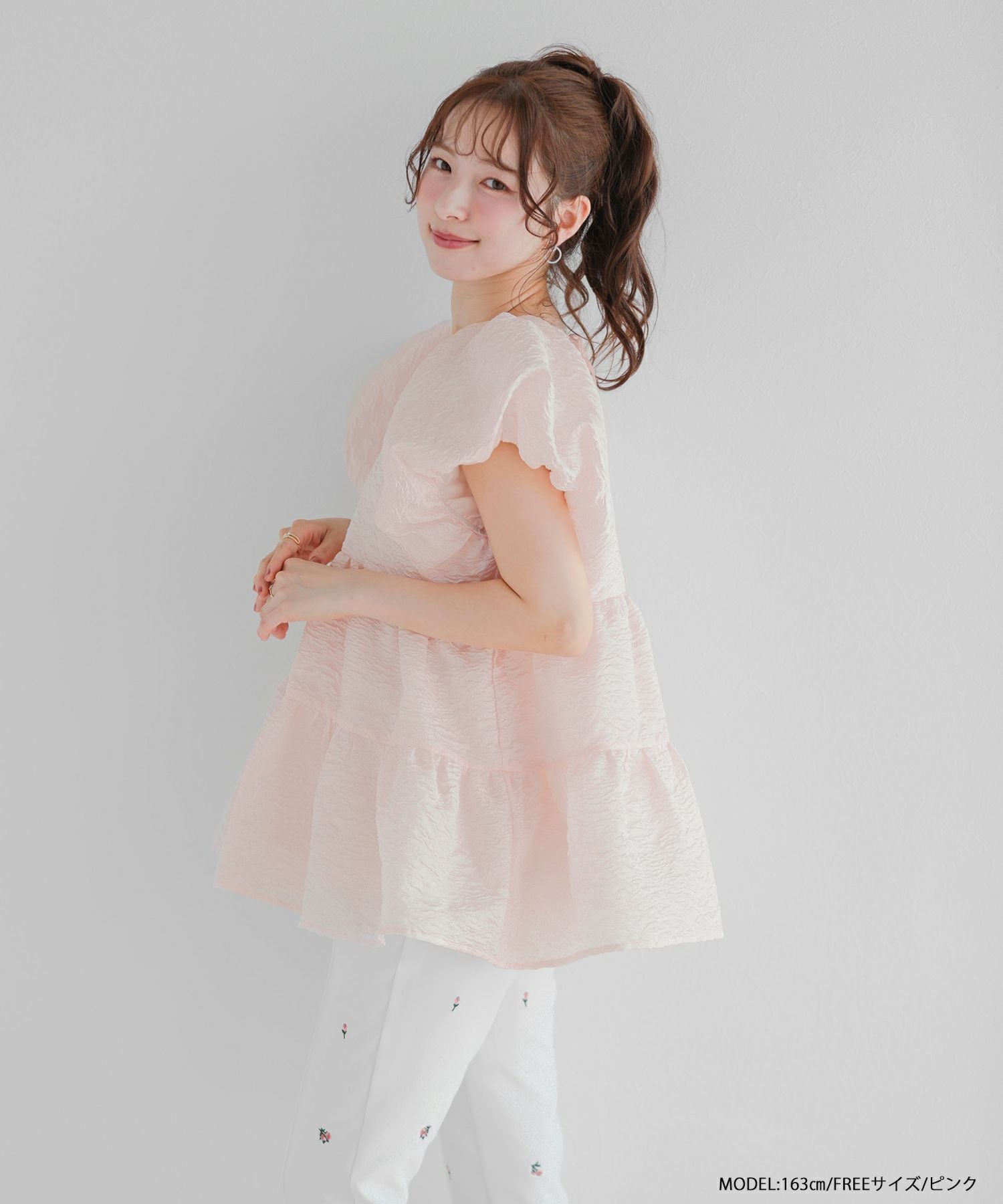 saayaコラボ！ジャガードティアードトップス【宅配便】 | Fit more
