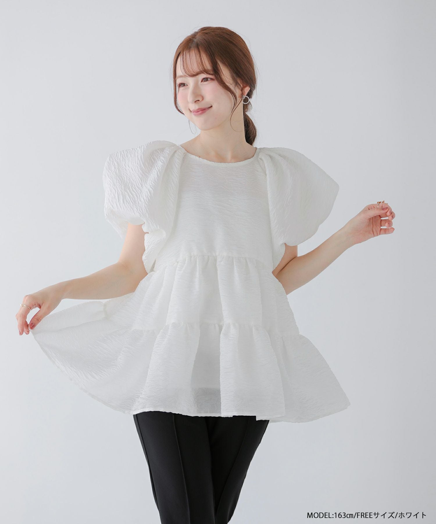 saayaコラボ！ジャガードティアードトップス【宅配便】 | Fit more