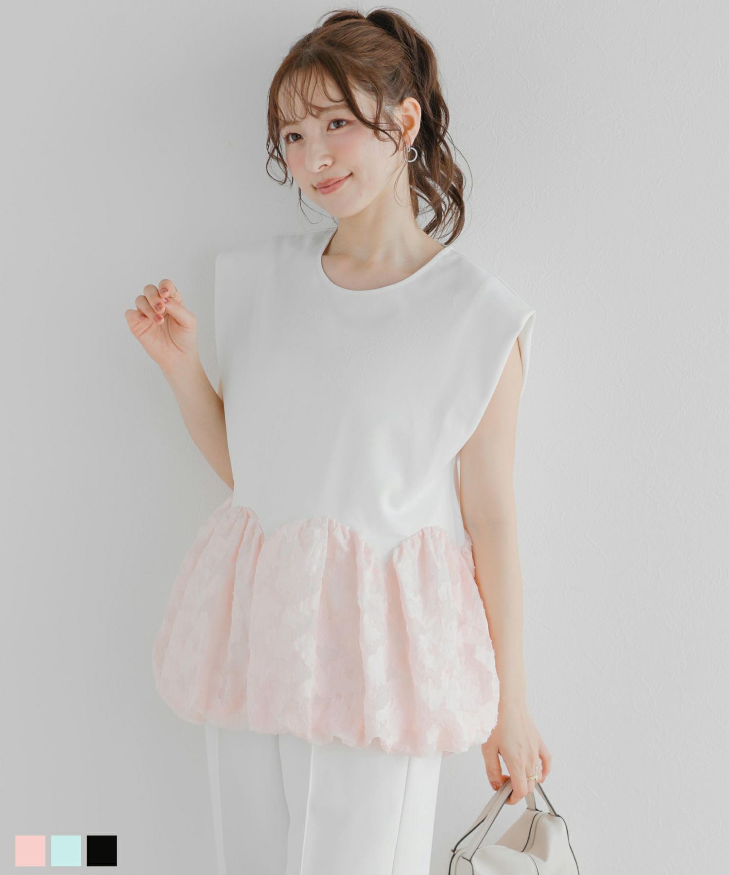 シアージャガード袖リボンティアードトップス【宅配便】 | Fit more