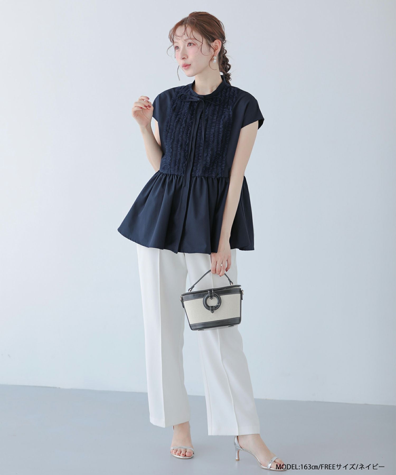 fitmore フロントフリルペプラムブラウス フロントフリルペプラムブラウス【宅配便】 | Fit more