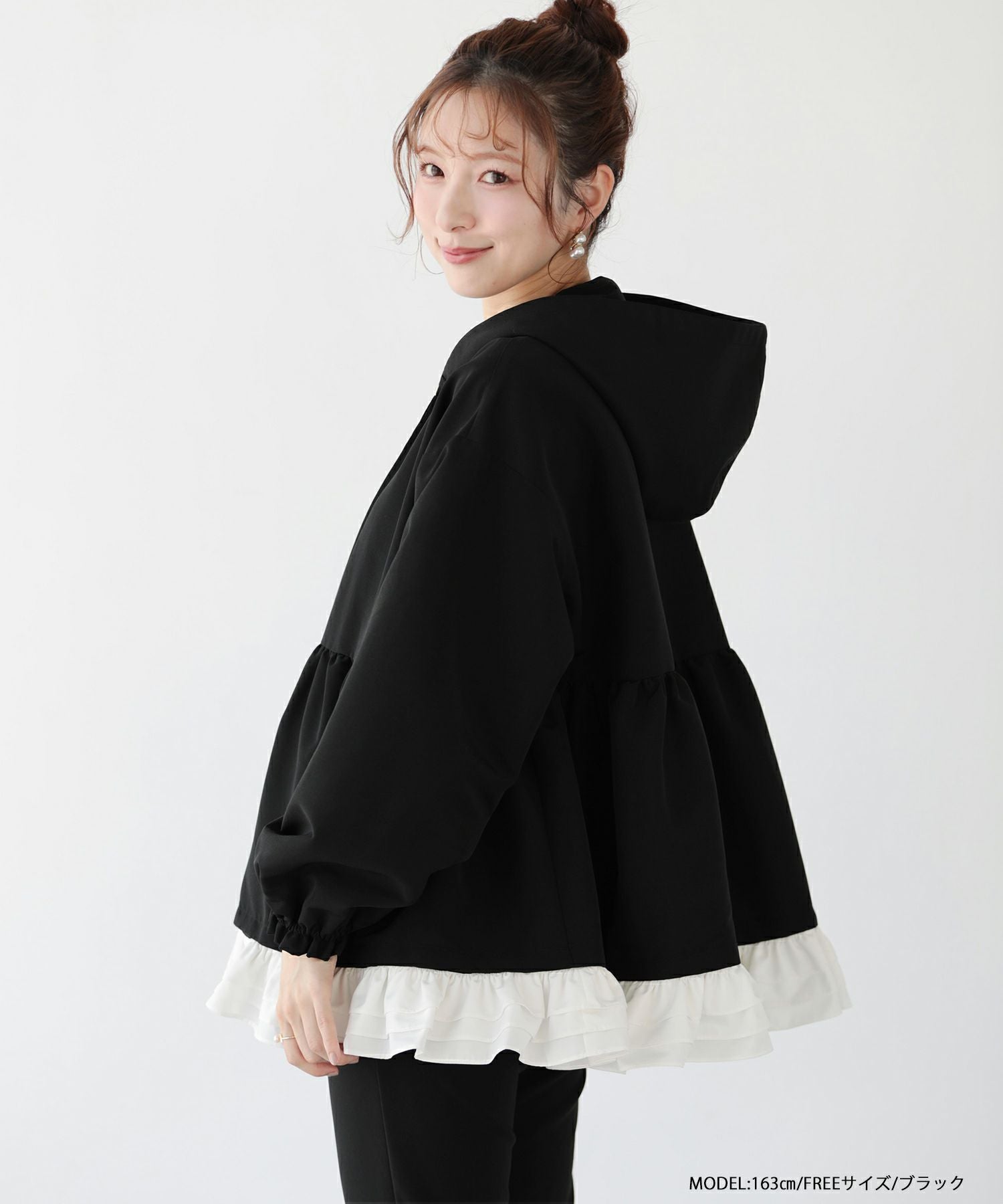 fitmore ♡ ペプラムフリル2wayフーディジャケット ペプラムフリル2WAYフーディジャケット【宅配便】 | Fit more