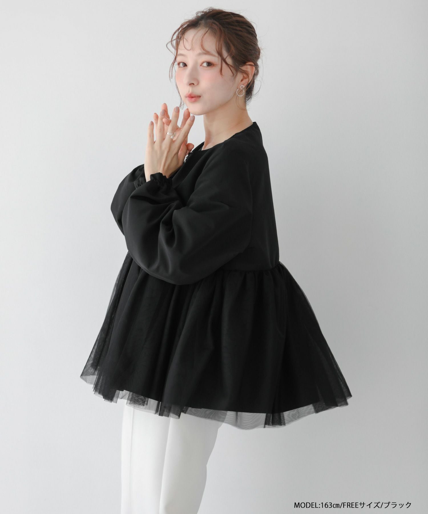 ☆新品タグつき☆fitmore チュールレイヤードペプラムアウター チュールレイヤードペプラムアウター【宅配便】 | Fit more