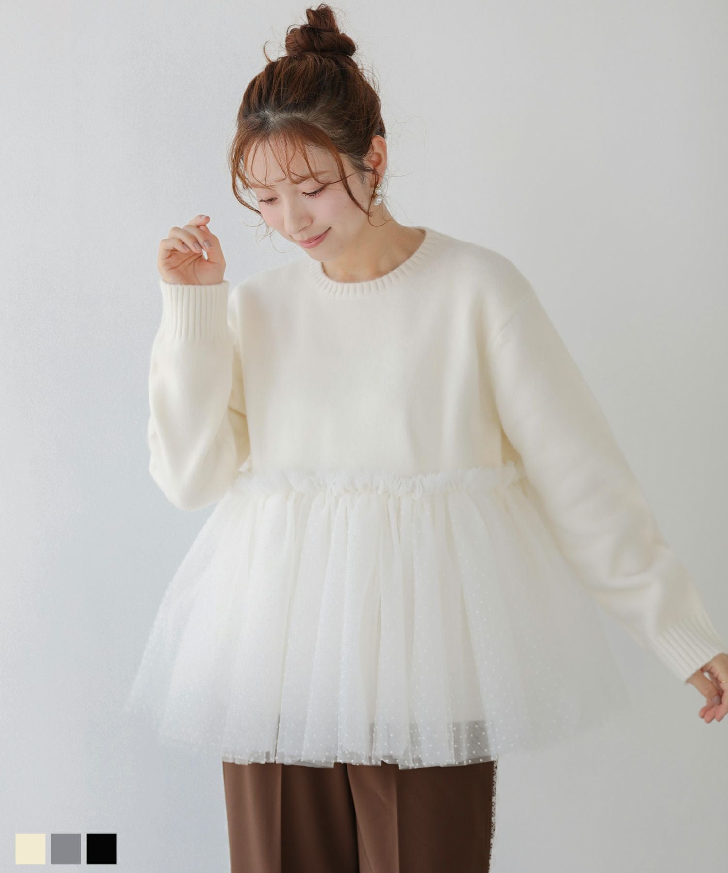 saayaコラボ！ボリュームフリルアシメトップス【宅配便】 | Fit more