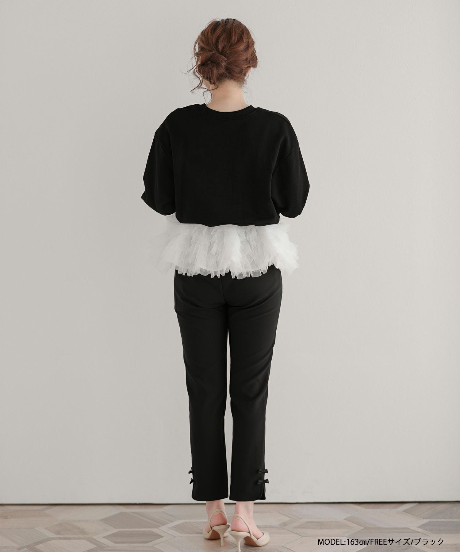 フィットモア　ミルフィーユフリルスウェット Fit more（フィットモア） トレーナー スウェット ミルフィーユフリル