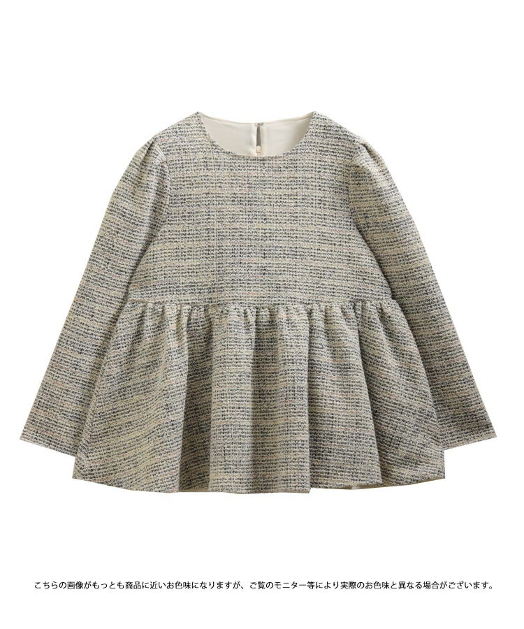 ツイードバックベロアリボンペプラムトップス【宅配便】 | Fit more