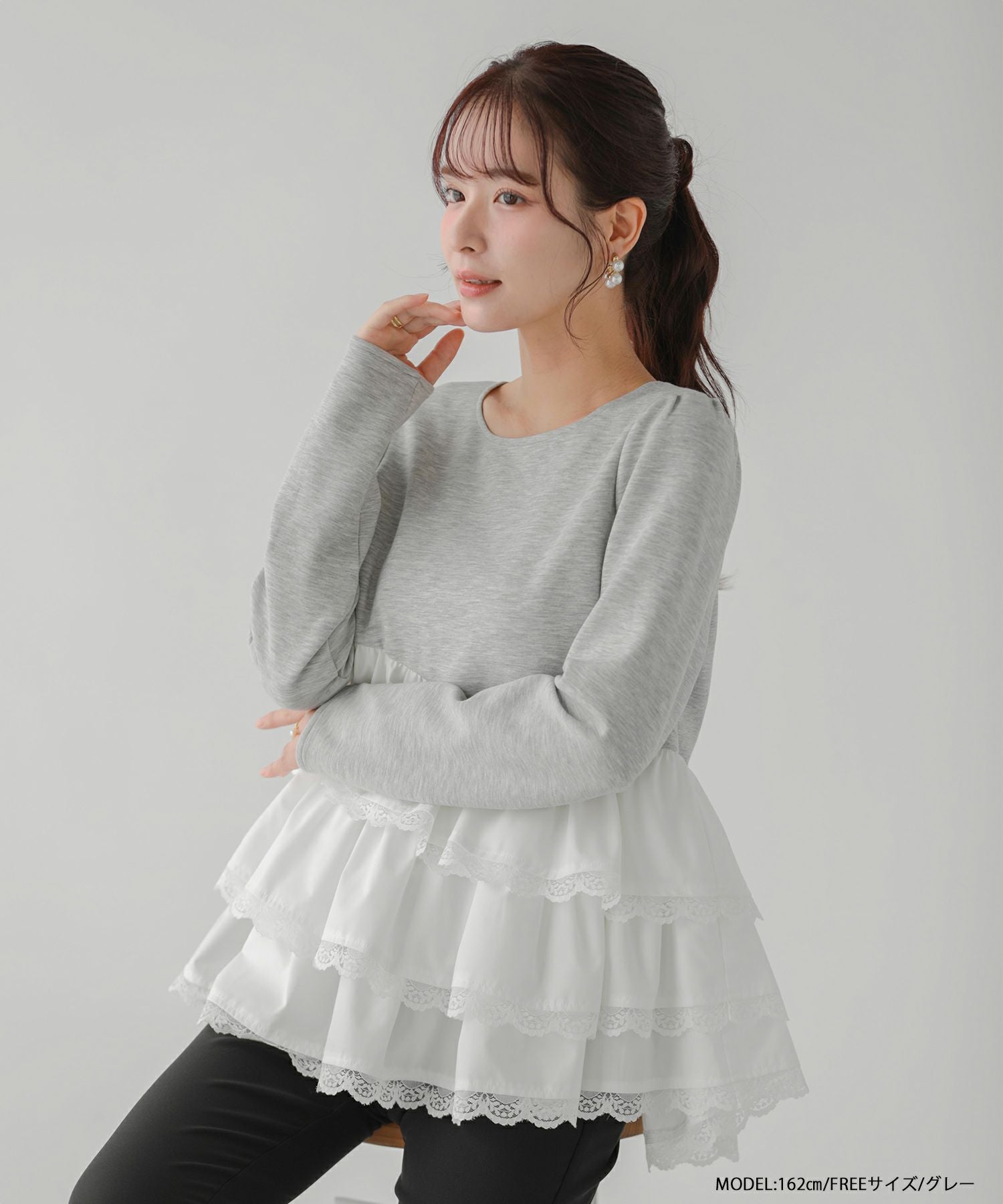 fitmore saayaコラボ！ボリュームフリルアシメトップス saayaコラボ！ボリュームフリルアシメトップス【宅配便】 | Fit more