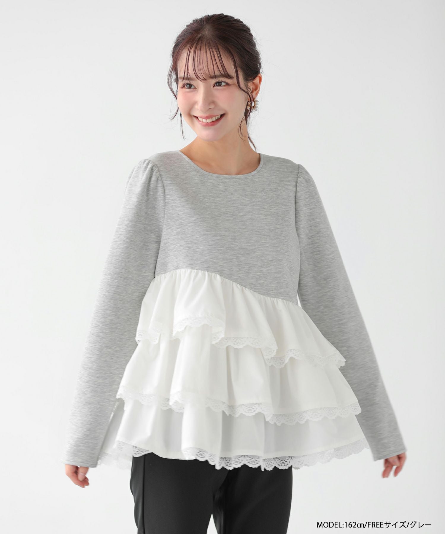 fitmore saayaコラボ　ボリュームフリルアシメトップス saayaコラボ！ボリュームフリルアシメトップス【宅配便】 | Fit more