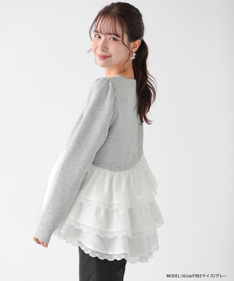 saayaコラボ！ボリュームフリルアシメトップス【宅配便】 | Fit more