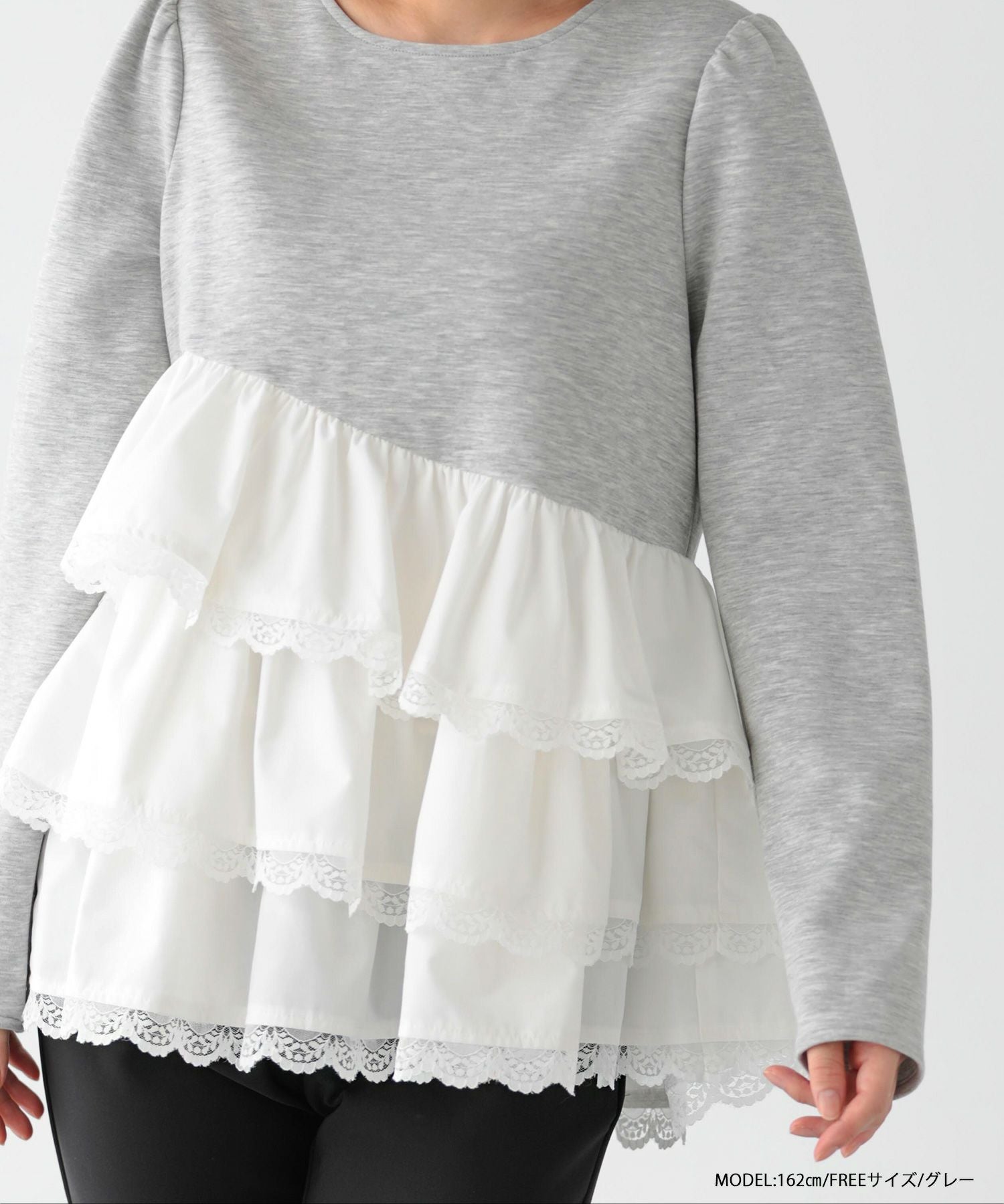 saayaコラボ！ボリュームフリルアシメトップス【宅配便】 | Fit more