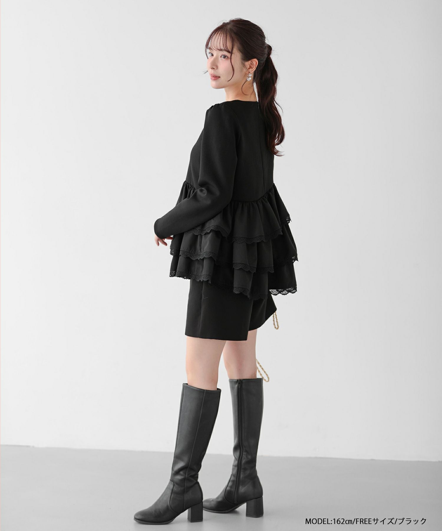 saayaコラボ！ボリュームフリルアシメトップス【宅配便】 | Fit more