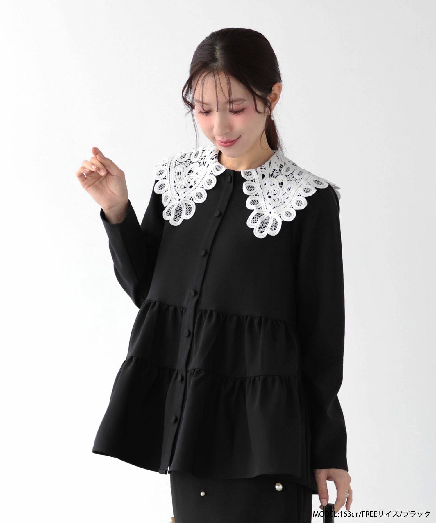 fitmore バテンレース衿トップス バテンレース衿トップス【宅配便】 | Fit more