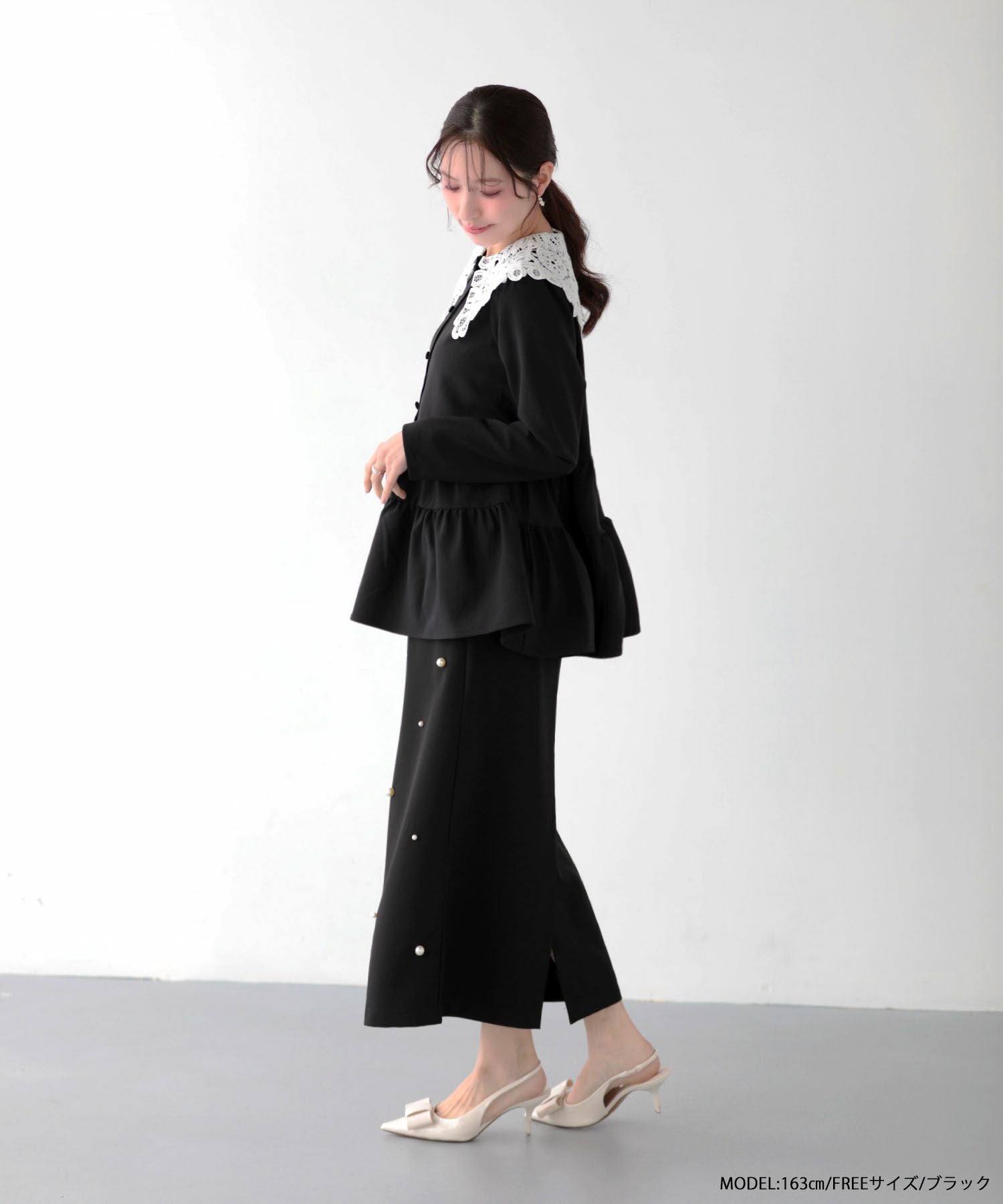 バテンレース衿トップス【宅配便】 | Fit more