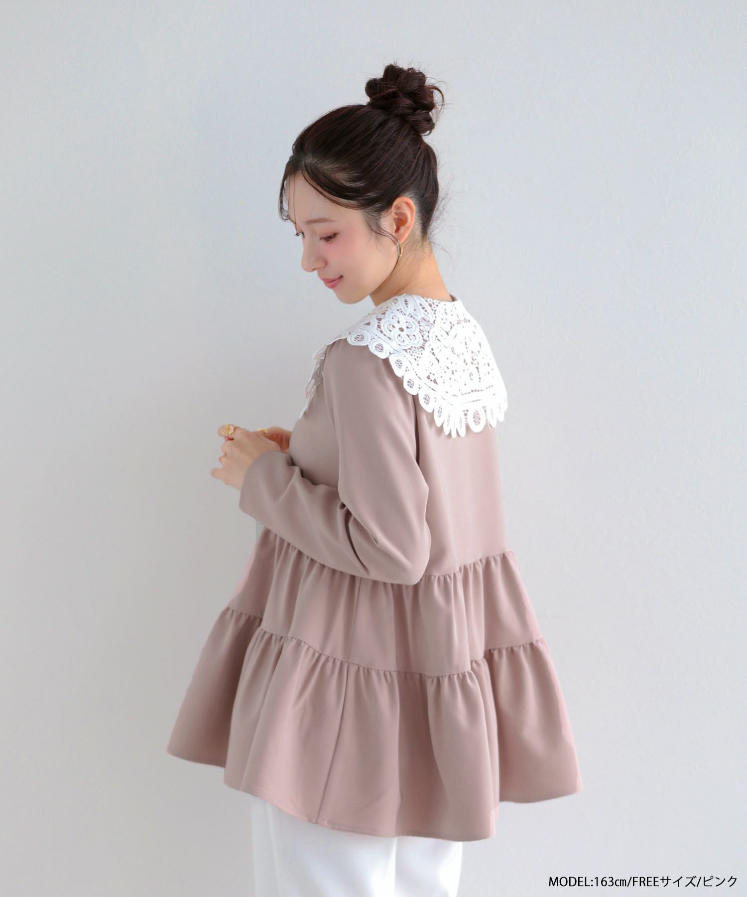バテンレース衿トップス【宅配便】 | Fit more