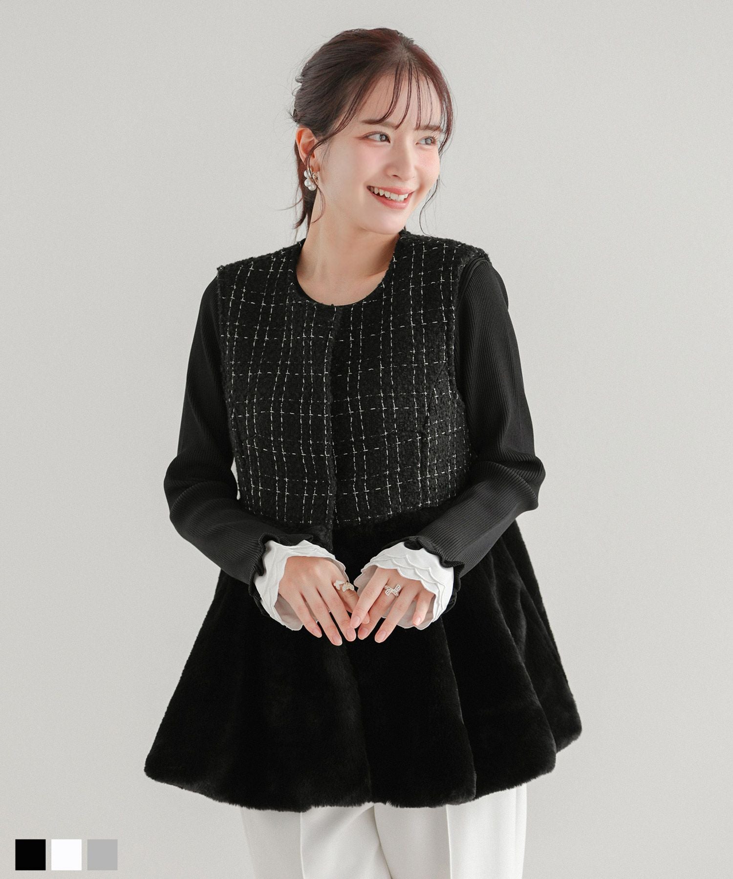 ファー襟キルティングコート【在庫調整分 12/18 12:30-】【宅配便