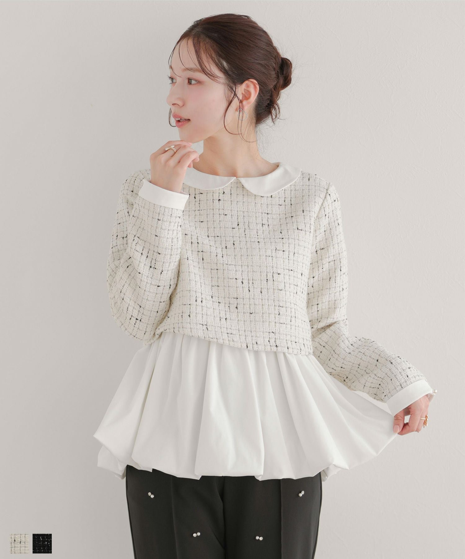 saayaコラボ！ボリュームフリルアシメトップス【宅配便】 | Fit more