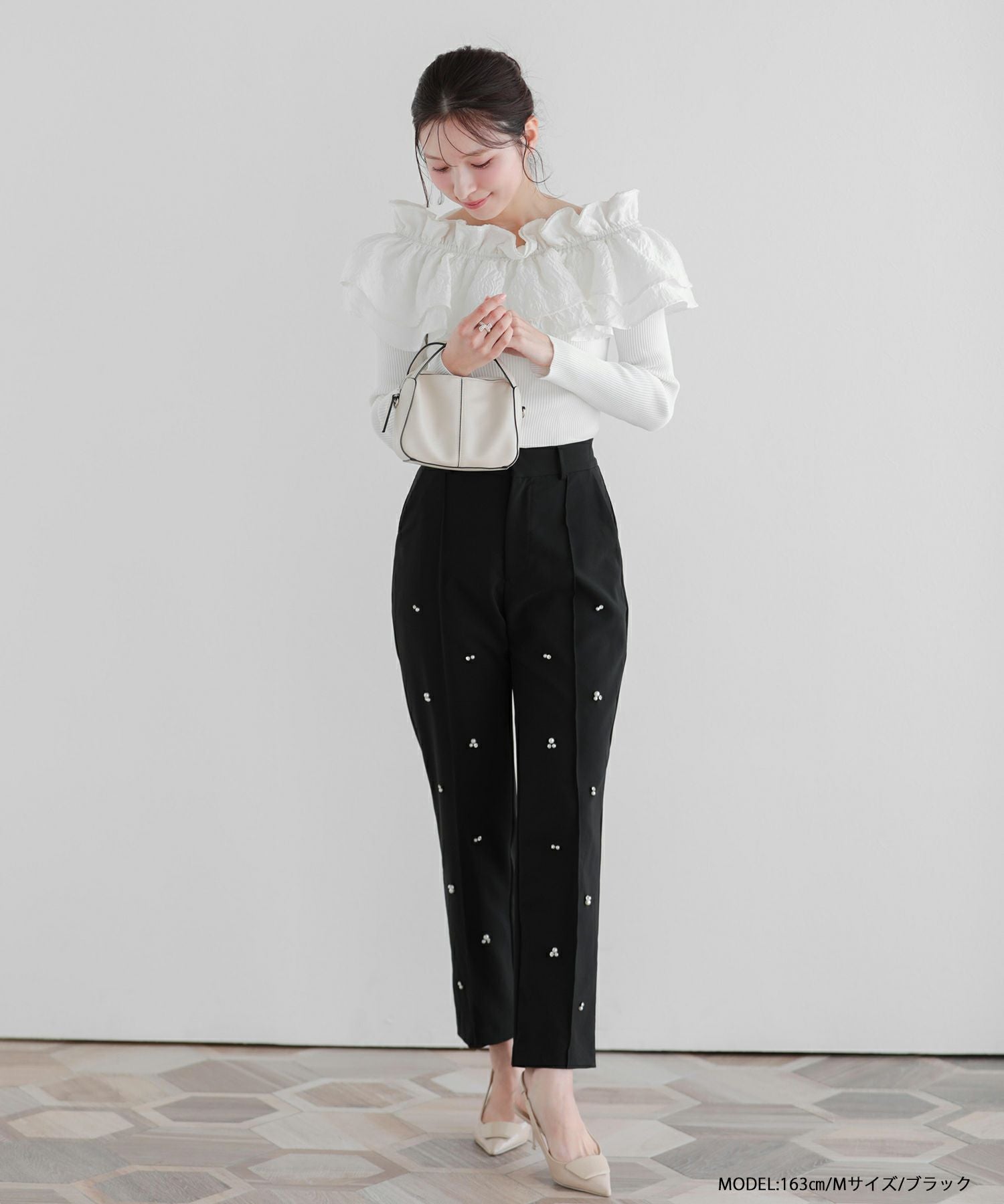 ビジューテーパードパンツ【メール便】 | Fit more
