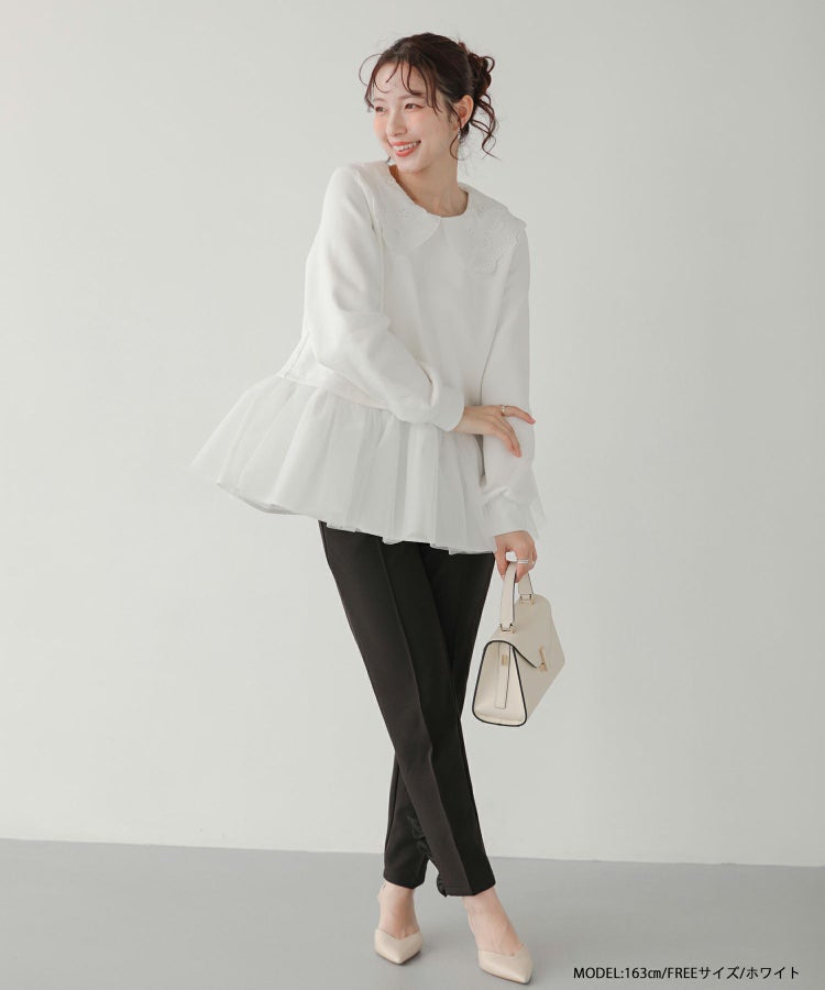 ZOZO限定商品】レース衿裾ドッキングスウェット【宅配便】 | Fit more