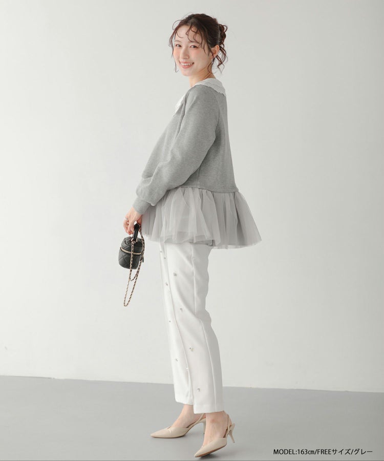 ZOZO限定商品】レース衿裾ドッキングスウェット【宅配便】 | Fit more