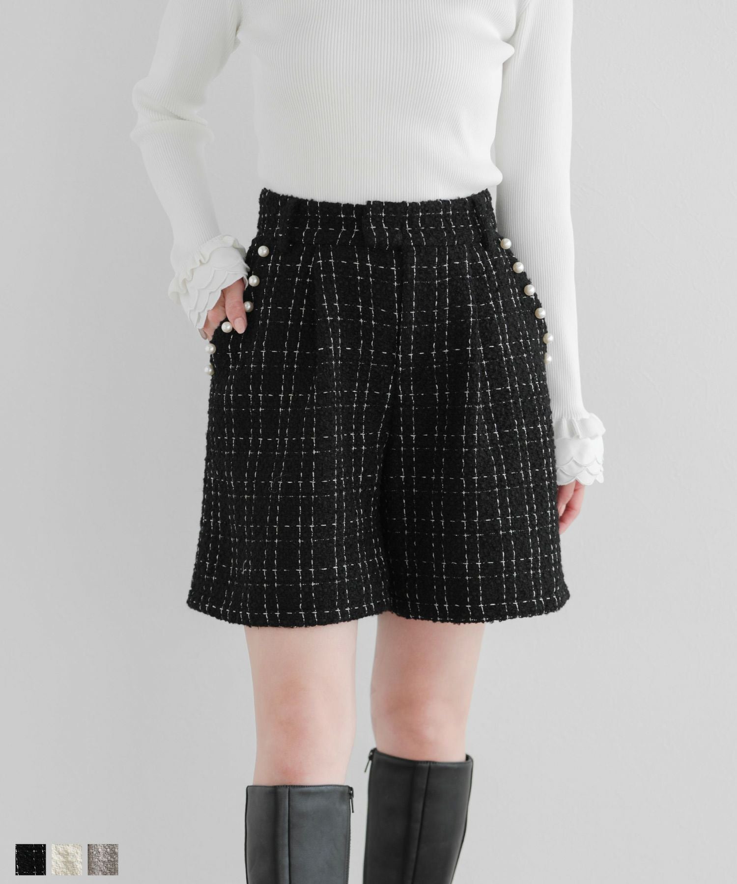 ツイードパールポケットショートパンツ【宅配便】 | Fit more
