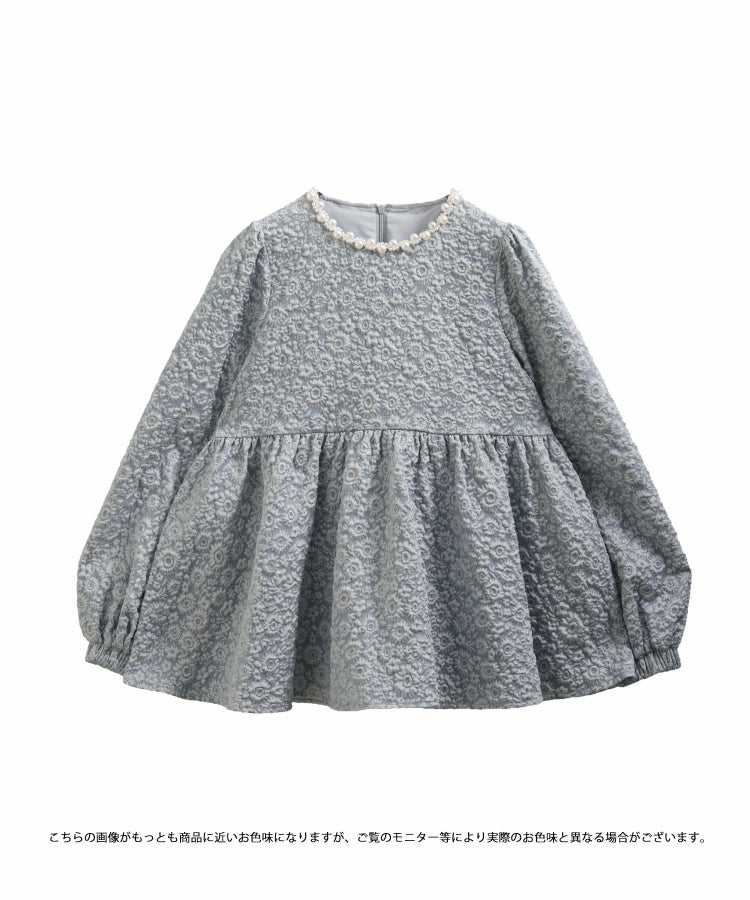 パールネックフラワージャガードトップス【宅配便】 | Fit more