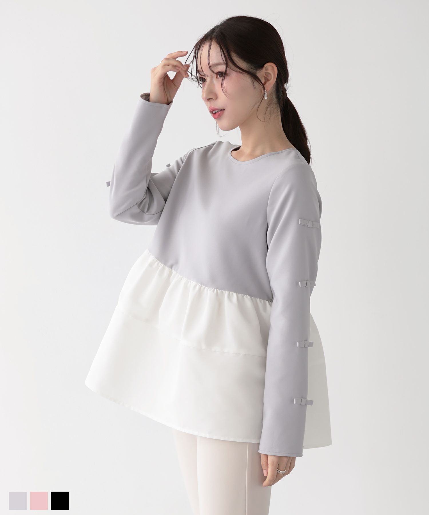バテンレース衿トップス【宅配便】 | Fit more
