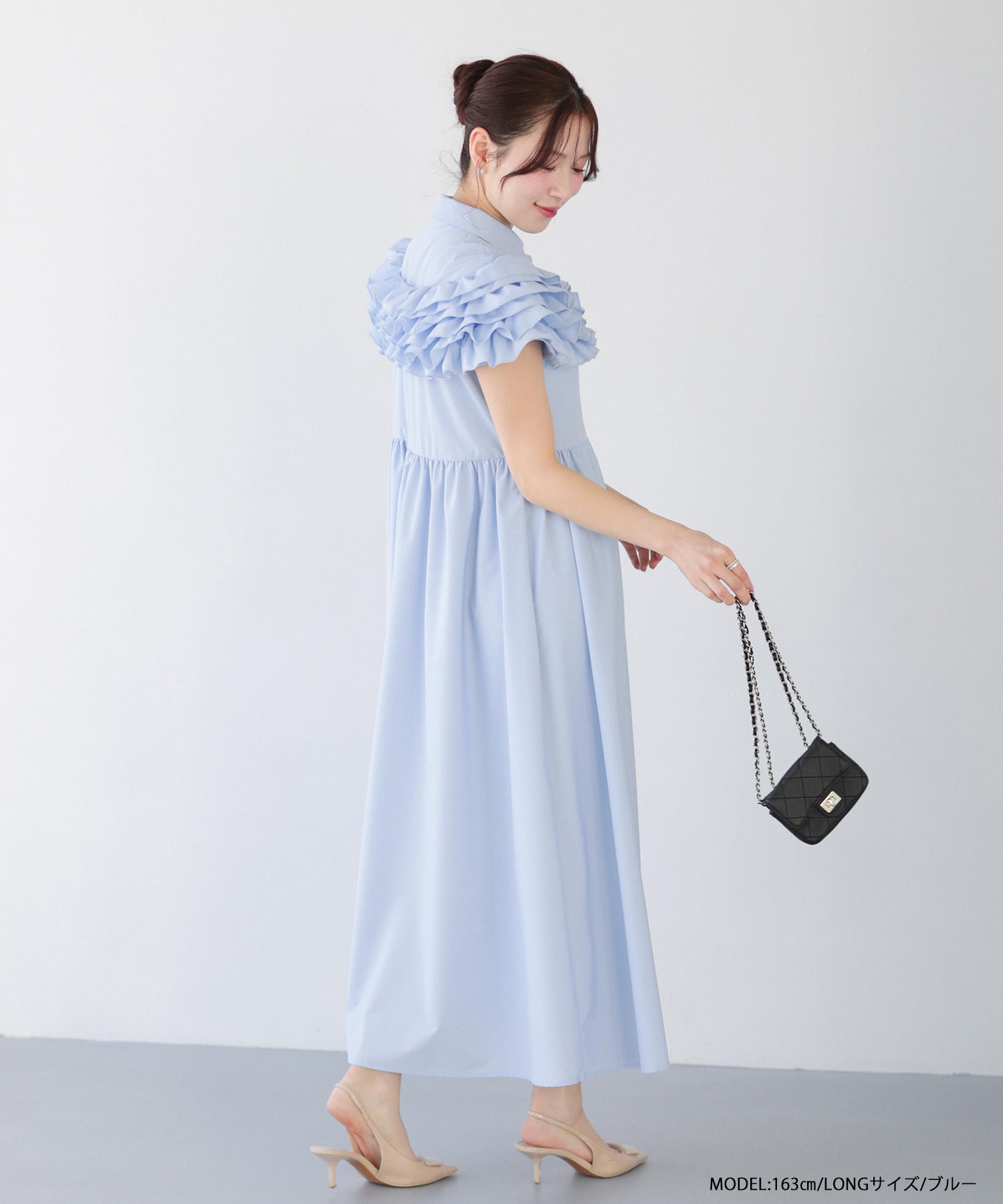 ダリアフリルロングシャツワンピース【宅配便】 | Fit more