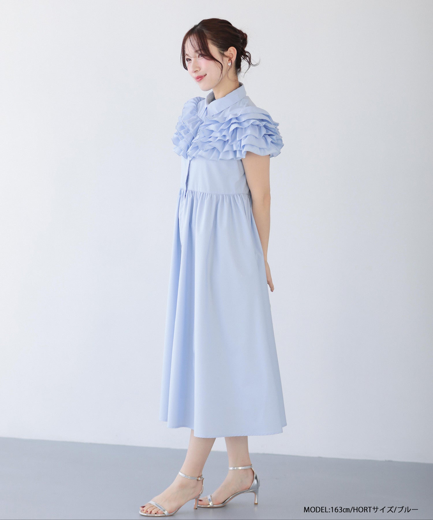 ダリアフリルロングシャツワンピース【宅配便】 | Fit more