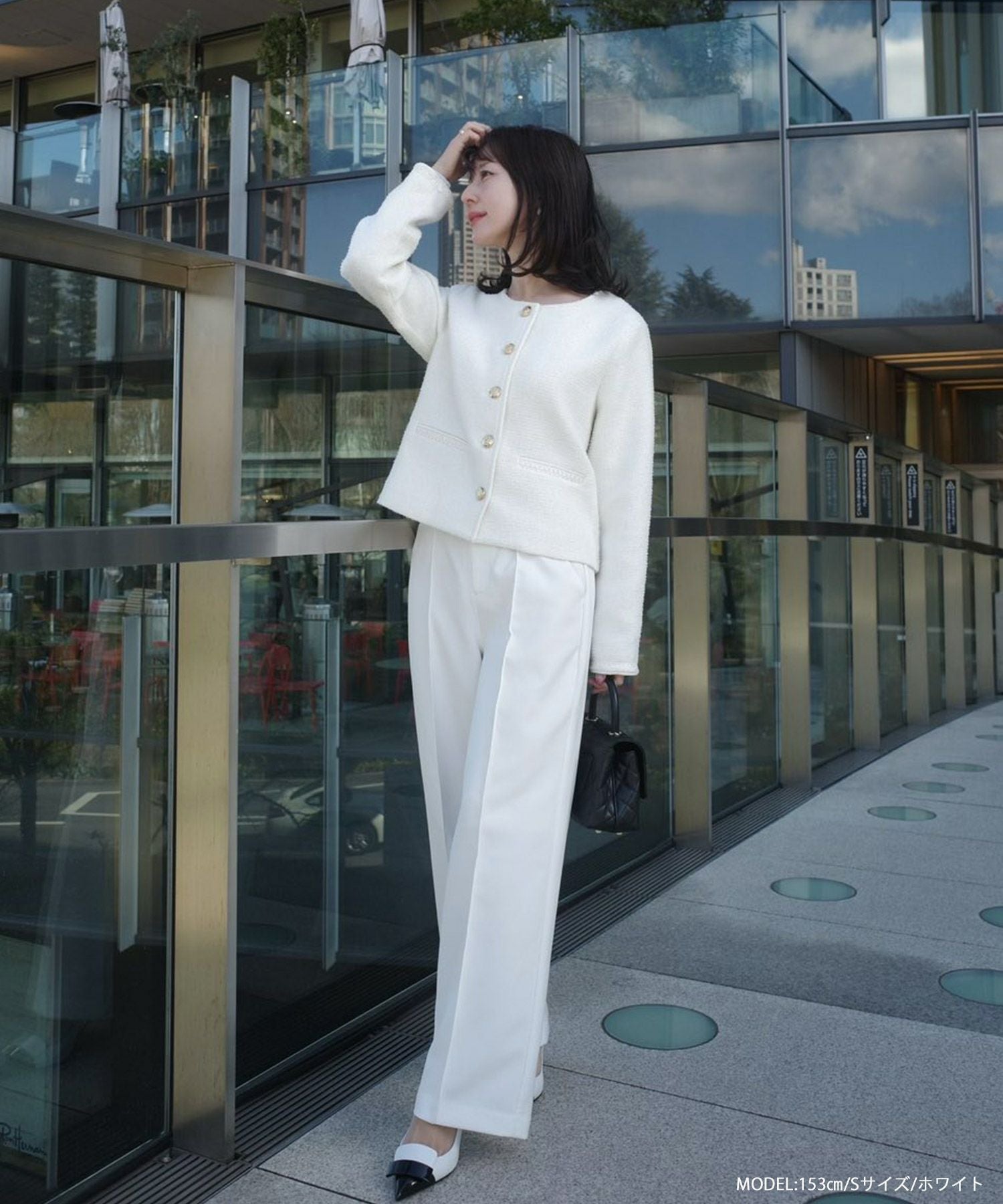 ホワイトパンツsaaa.y様 saayaコラボ！バックフリルワイドパンツ【メール便】 | Fit more