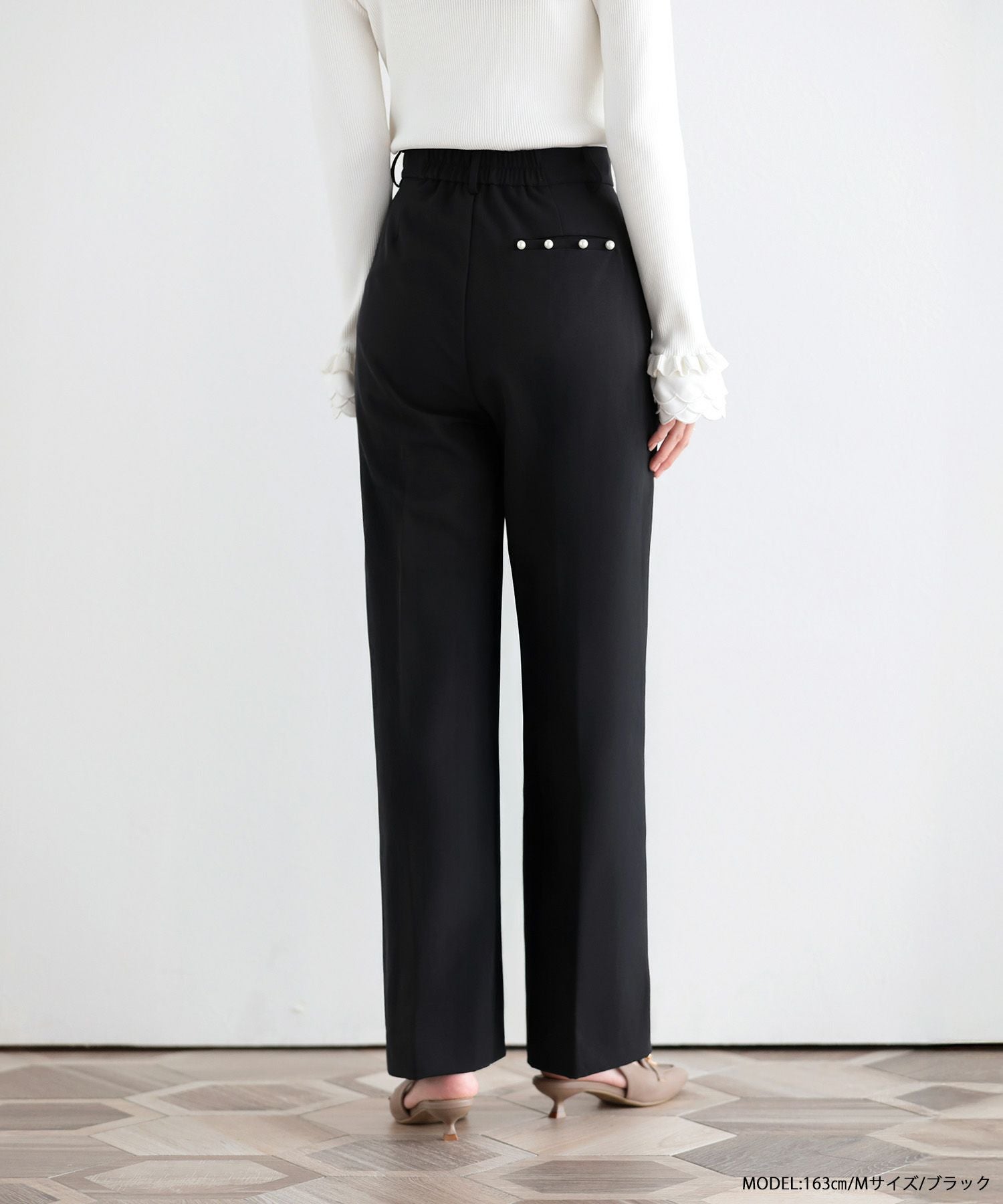 saayaコラボ！バックフリルワイドパンツ【メール便】 | Fit more