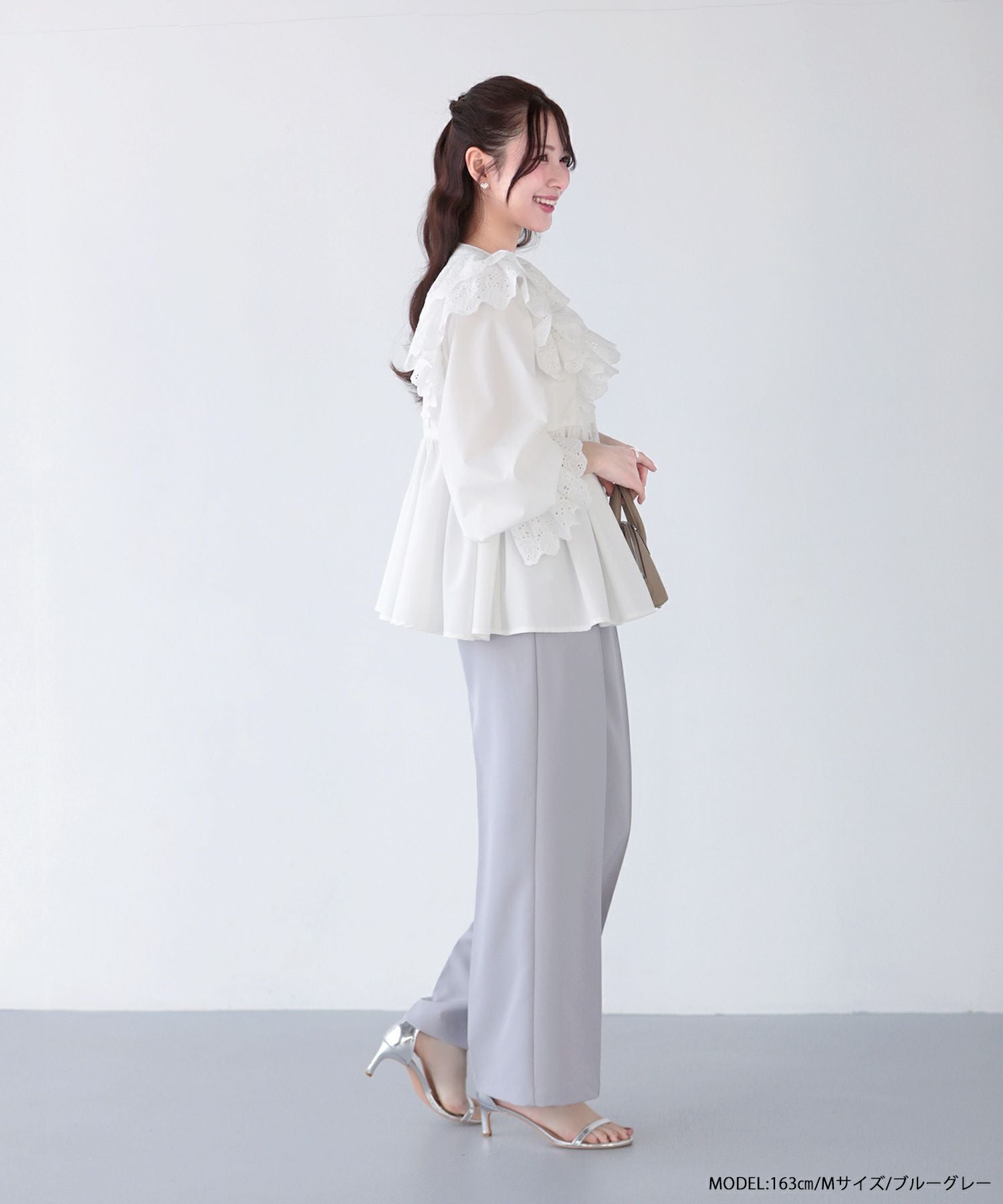saayaコラボ！バックフリルワイドパンツ【メール便】 | Fit more