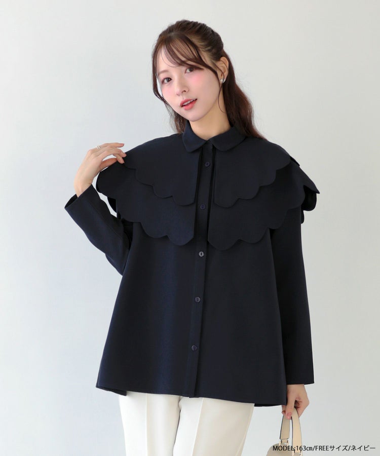 ダブルスカラップケープトップス 【宅配便】 | Fit more