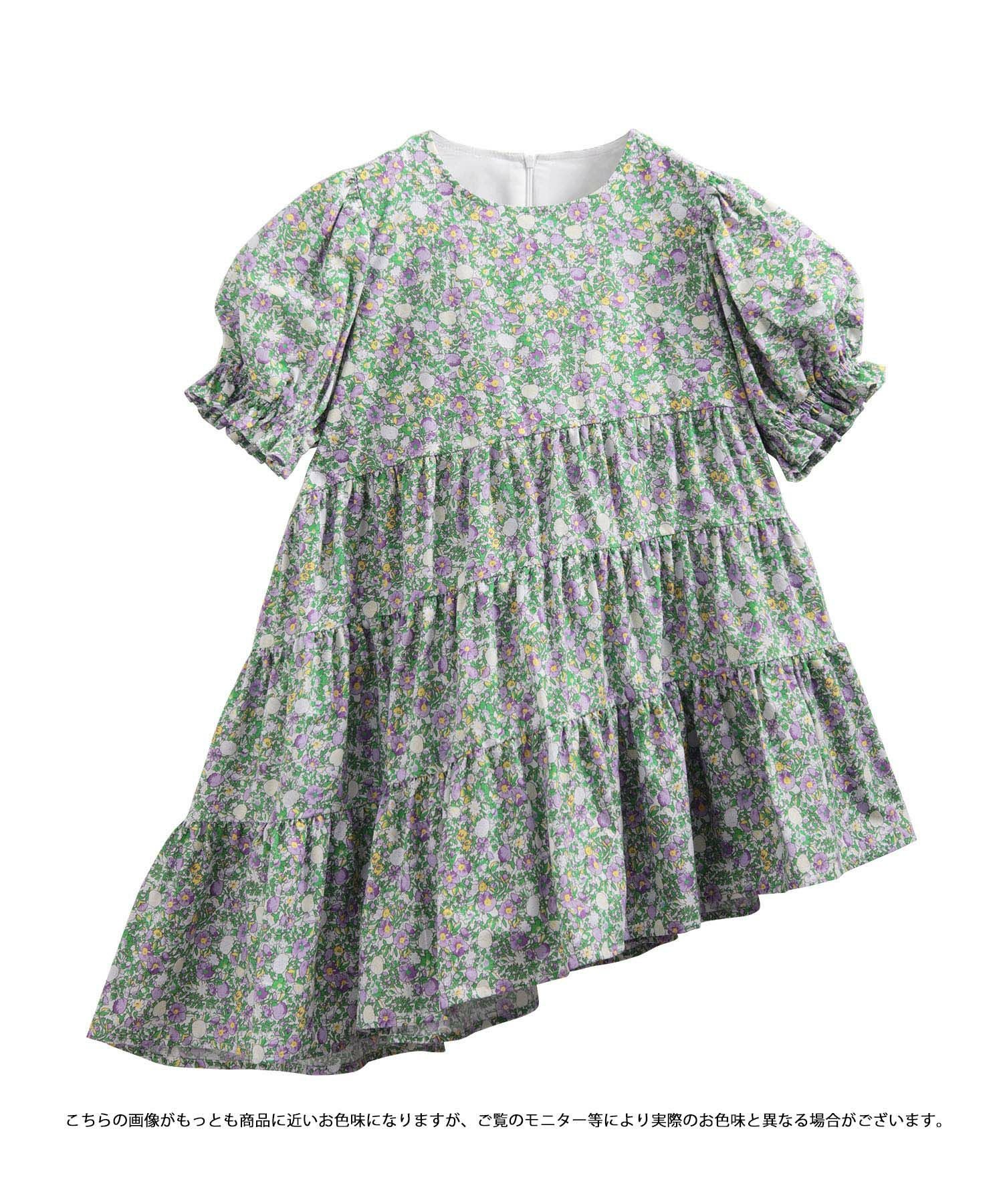 花柄アシメティアードトップス 【予約3/27～順次発送】【宅配便