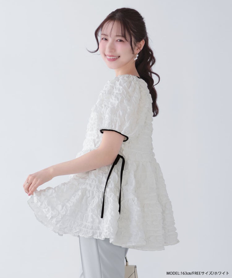 ぷっくりチェックティアードトップス【宅配便】 | Fit more