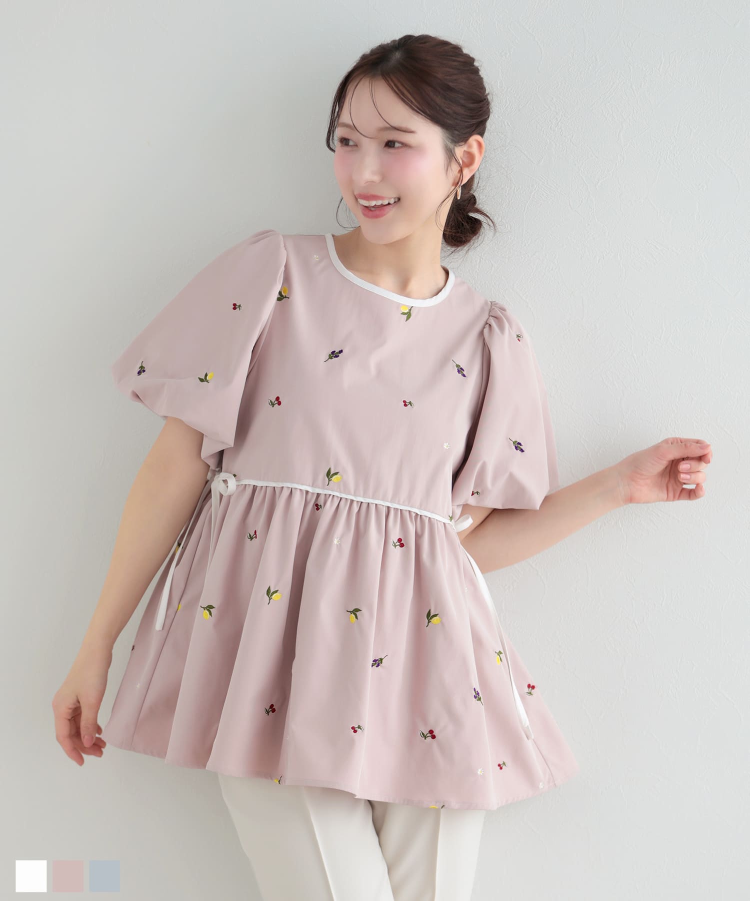 シアージャガード カシュクール風ペプラムトップス【宅配便】 | Fit more