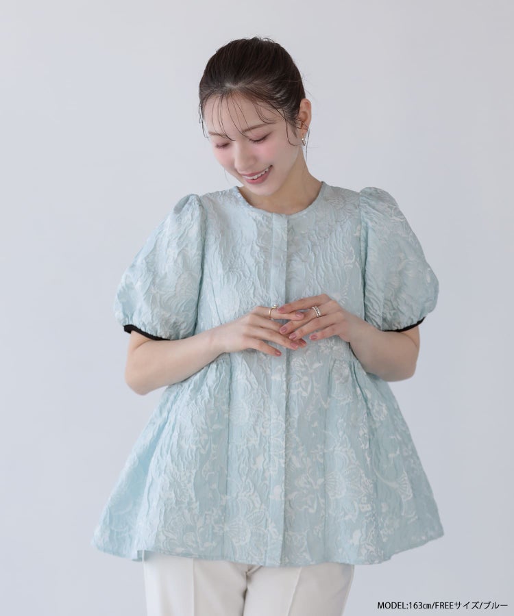 バックリボンジャガードトップス【宅配便】 | Fit more
