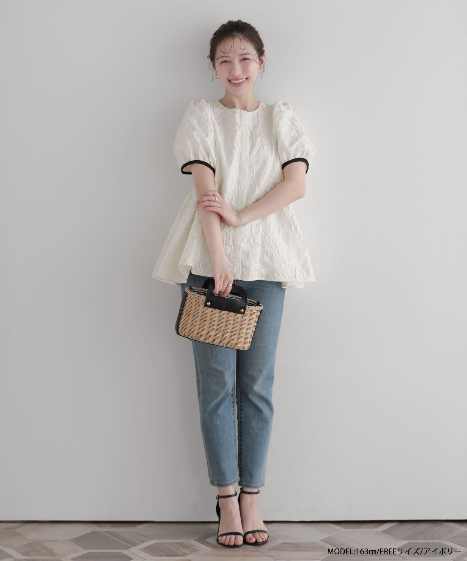 【♡様】マチャット ジャガードリボントップス ノーブランド Meiru ブラウス シャツ ジャガードリボントップス レディース