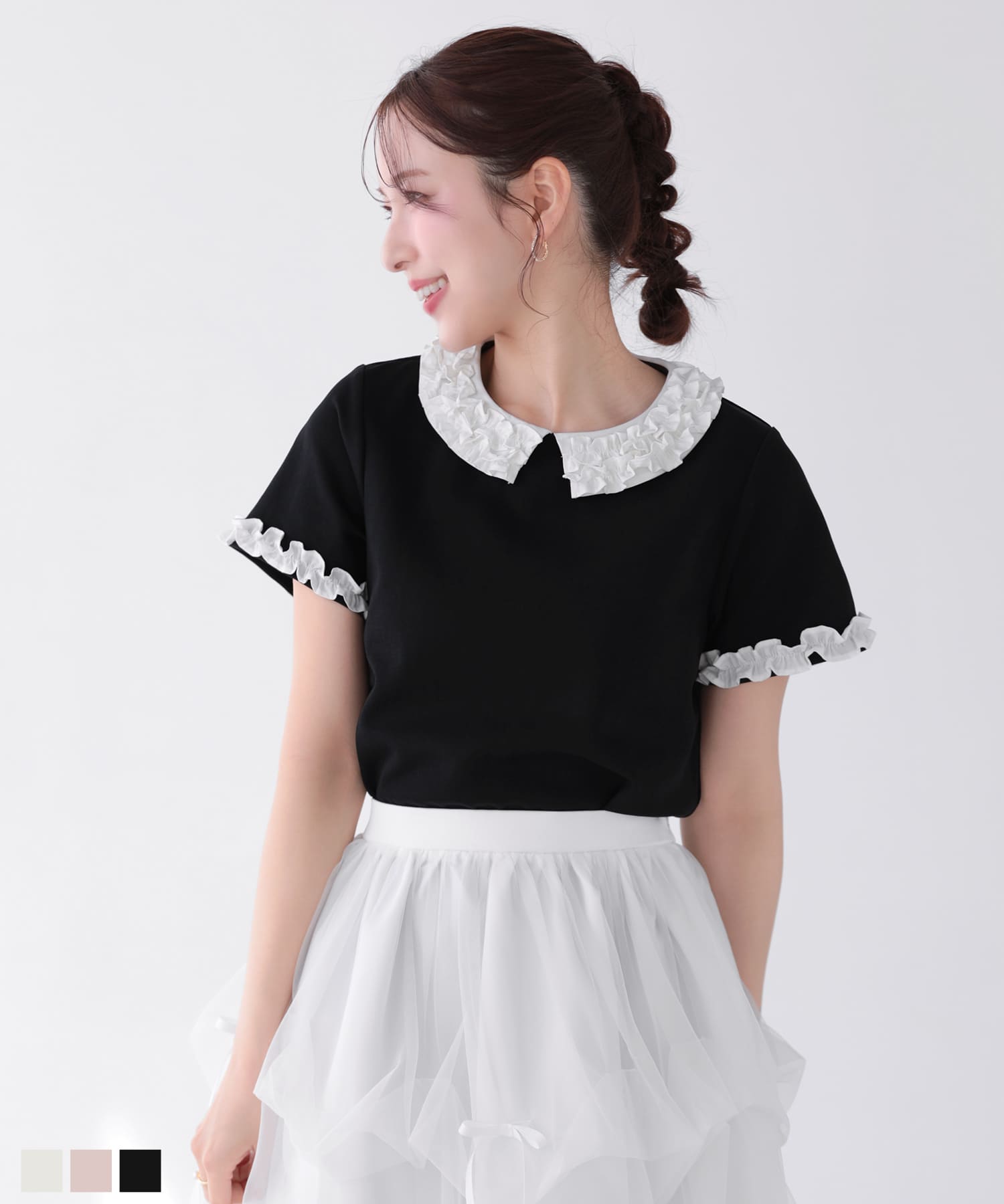 シアージャガード カシュクール風ペプラムトップス【宅配便】 | Fit more
