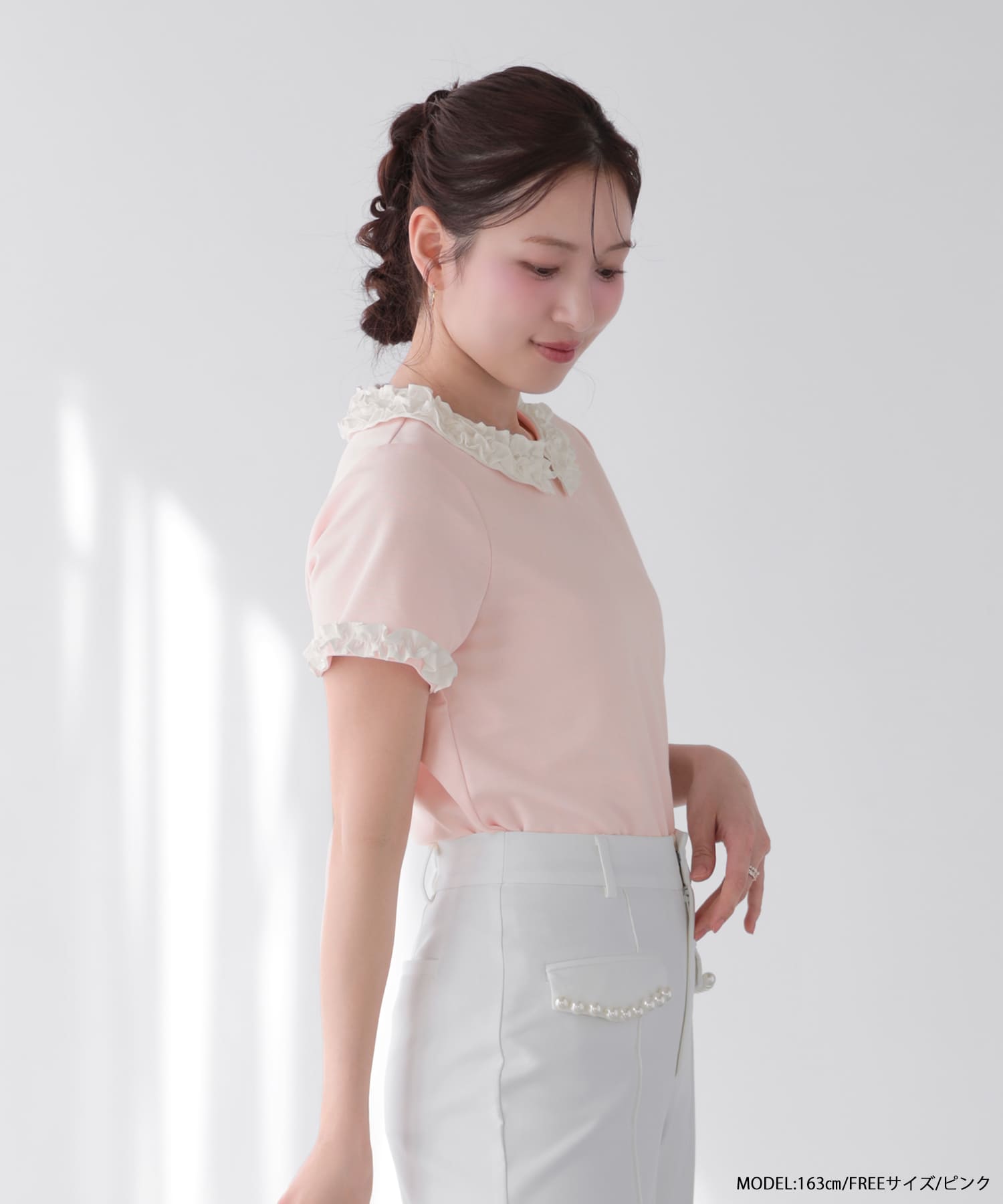 フリルカラートップス 楽天市場】【店内全品20％OFFクーポン】5/16 1:59まで□バックフリル