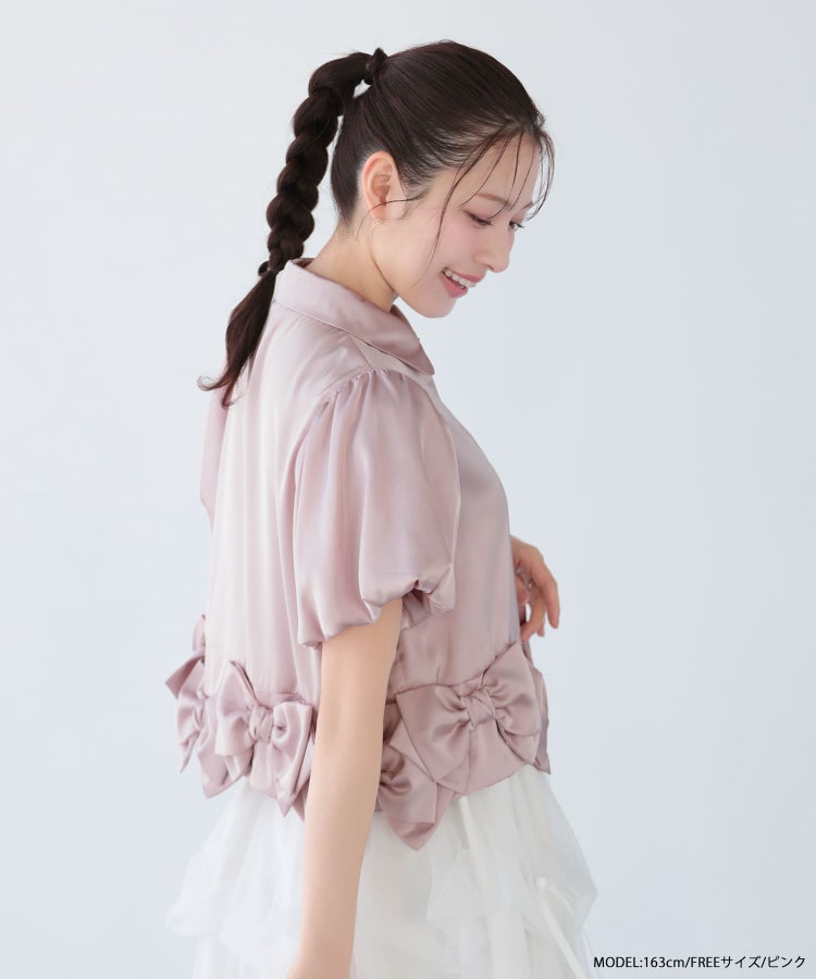 ヘムリボンバルーンスリーブブラウス【宅配便】 | Fit more