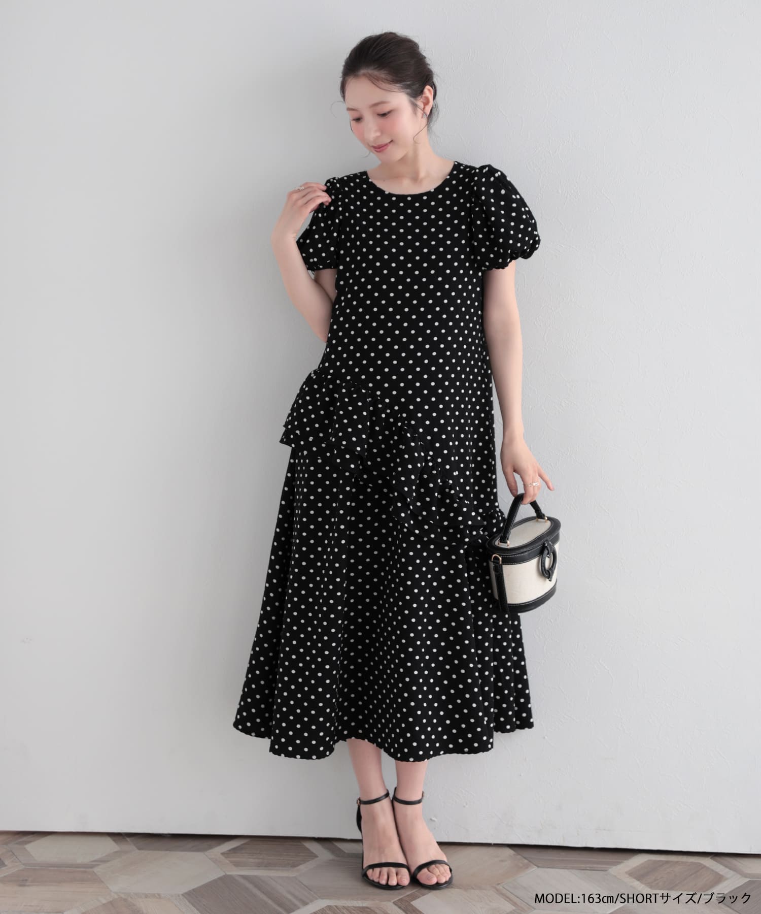 【新品タグ付き】Fitmore ドットバックリボンワンピース　ショート ドットバックリボンワンピース【宅配便】 | Fit more