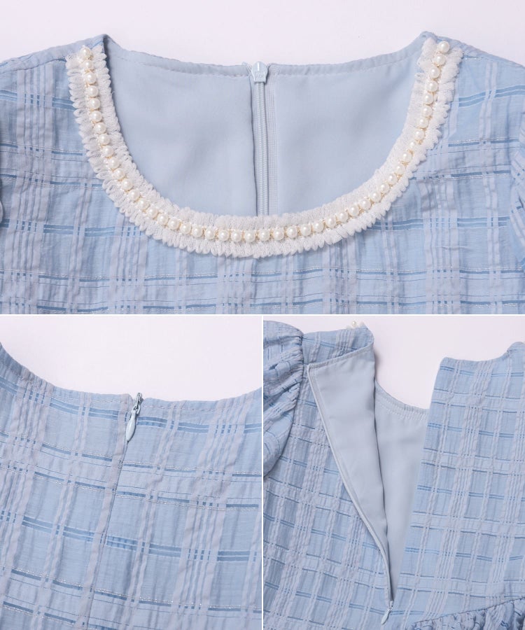 シアーチェックパールネックレストップス【宅配便】 | Fit more