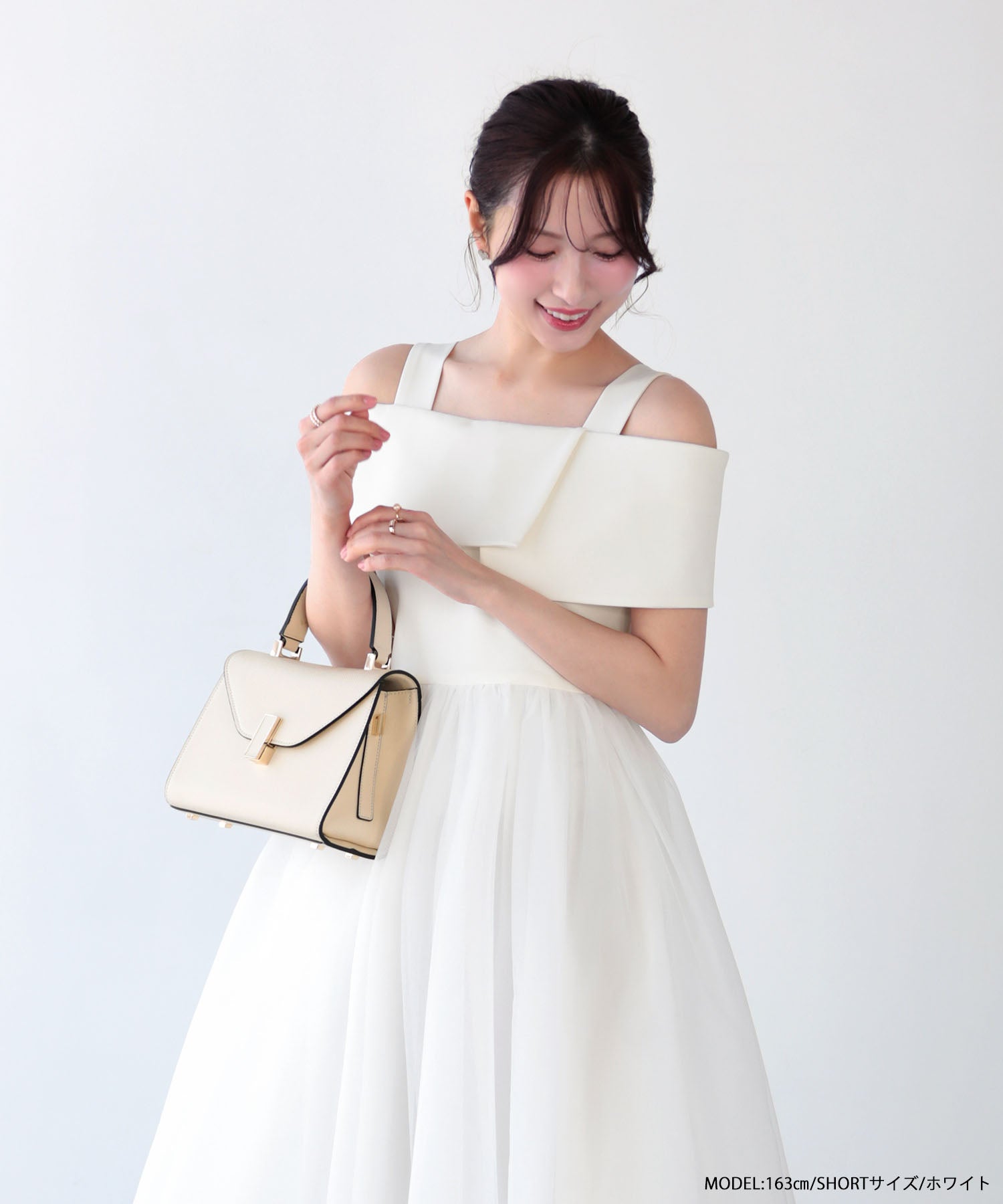 ayu＆kanaコラボ！オープンショルダーチュールワンピース【即納
