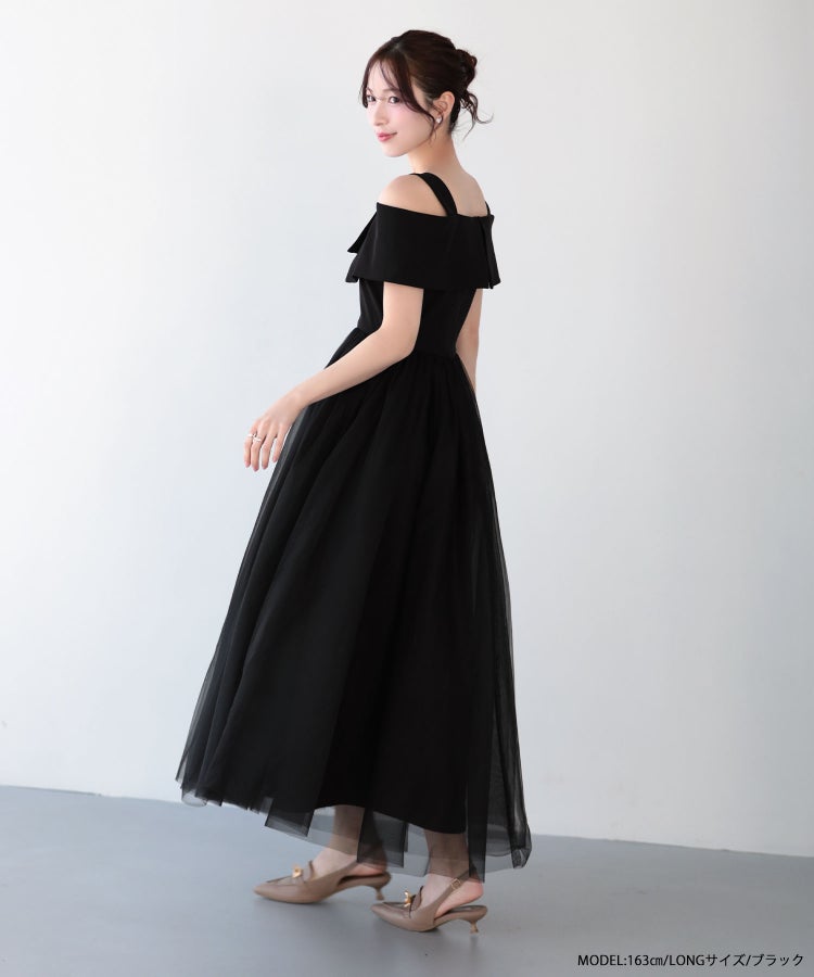 ayu＆kanaコラボ！オープンショルダーチュールワンピース【即納 