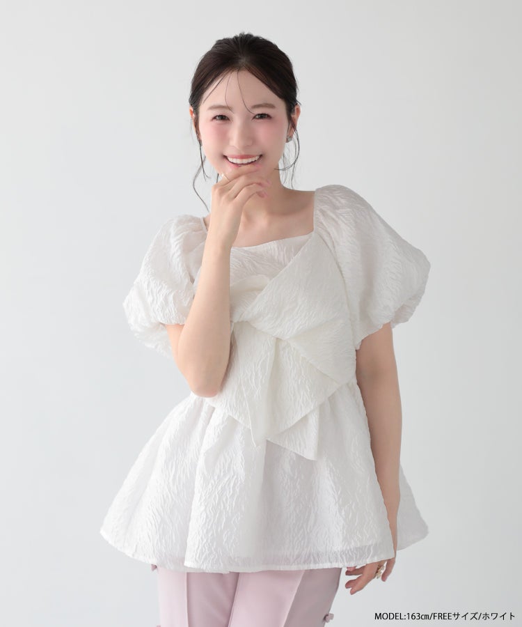 トップス machatt ジャガードリボントップス machatt マチャット 