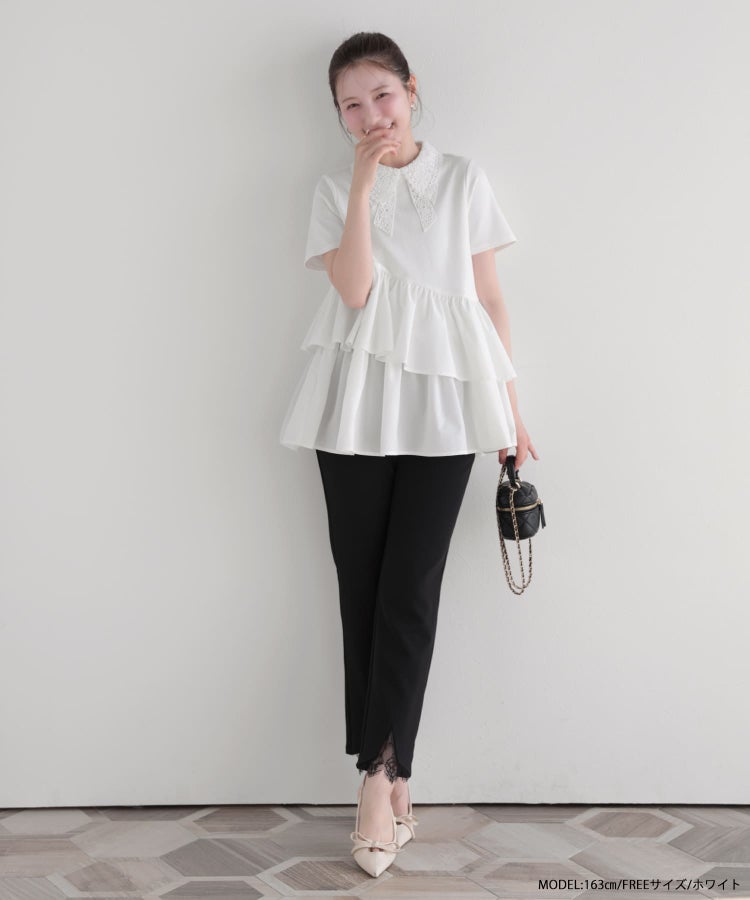 アシメ切替バテン襟Tシャツ【宅配便】 | Fit more